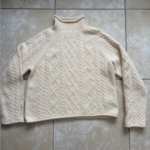 J. Crew Cream Cable Knit Turtleneck